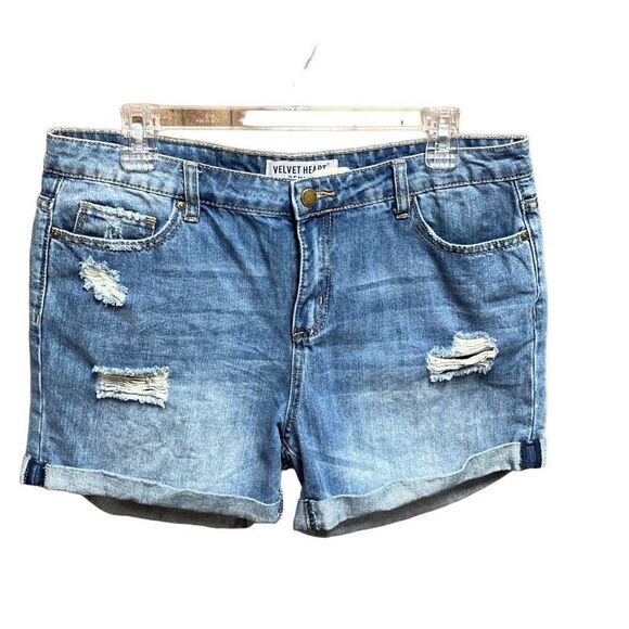 Velvet Heart Paris Relax Rollup Denim Shorts Size 29 - Picture 1 of 6